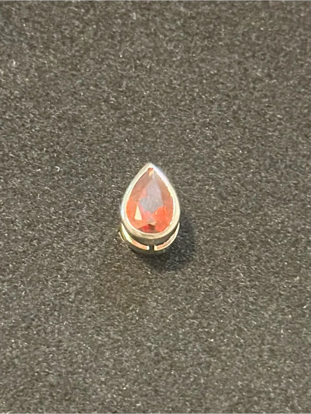 NWT Sterling Silver Red Garnet Teardrop Pendant
